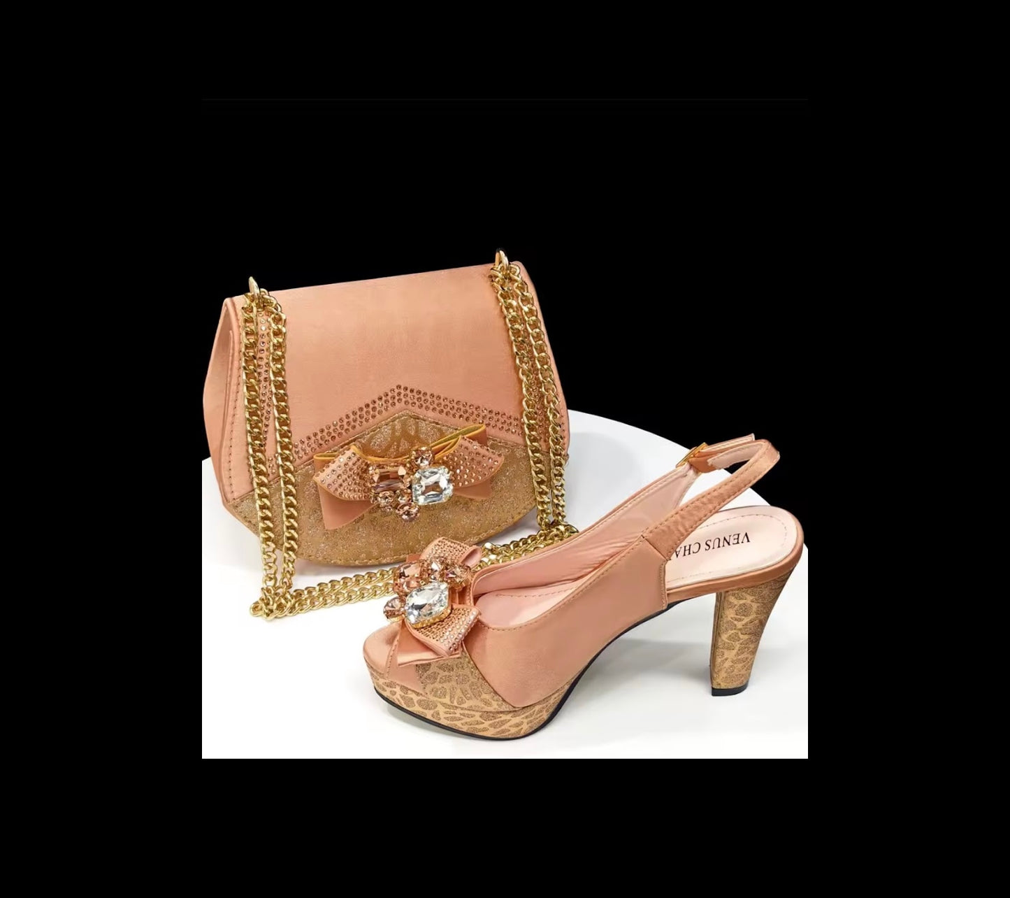 Chic Elegant Handbag and High-Heel Set for Special Occasions