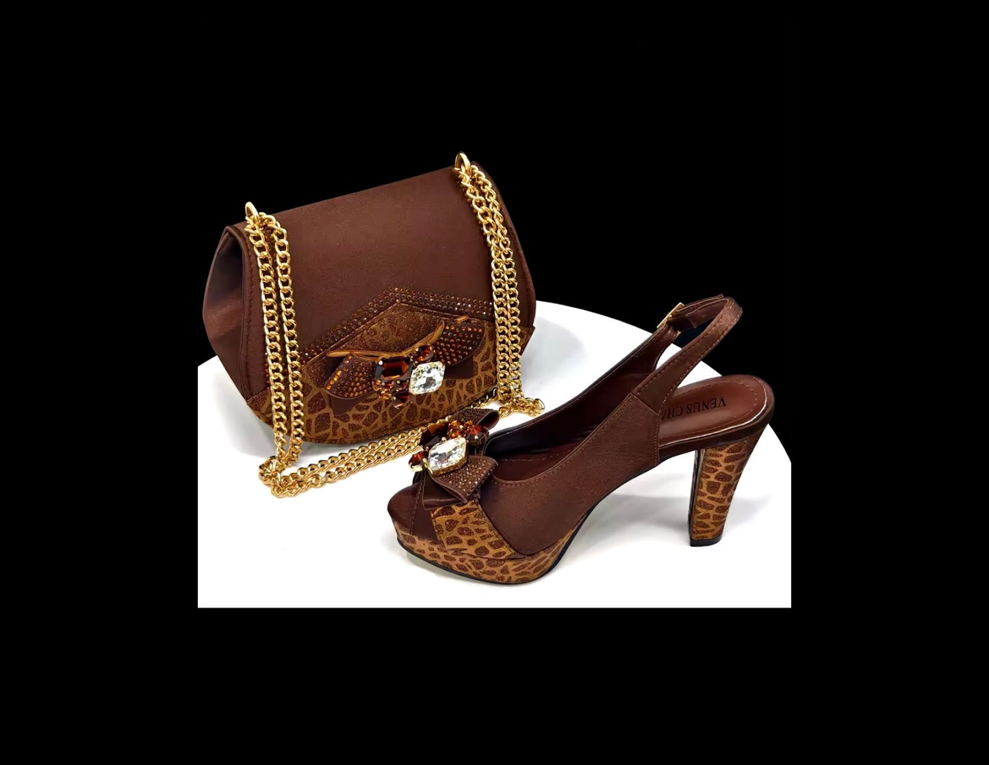 Chic Elegant Handbag and High-Heel Set for Special Occasions