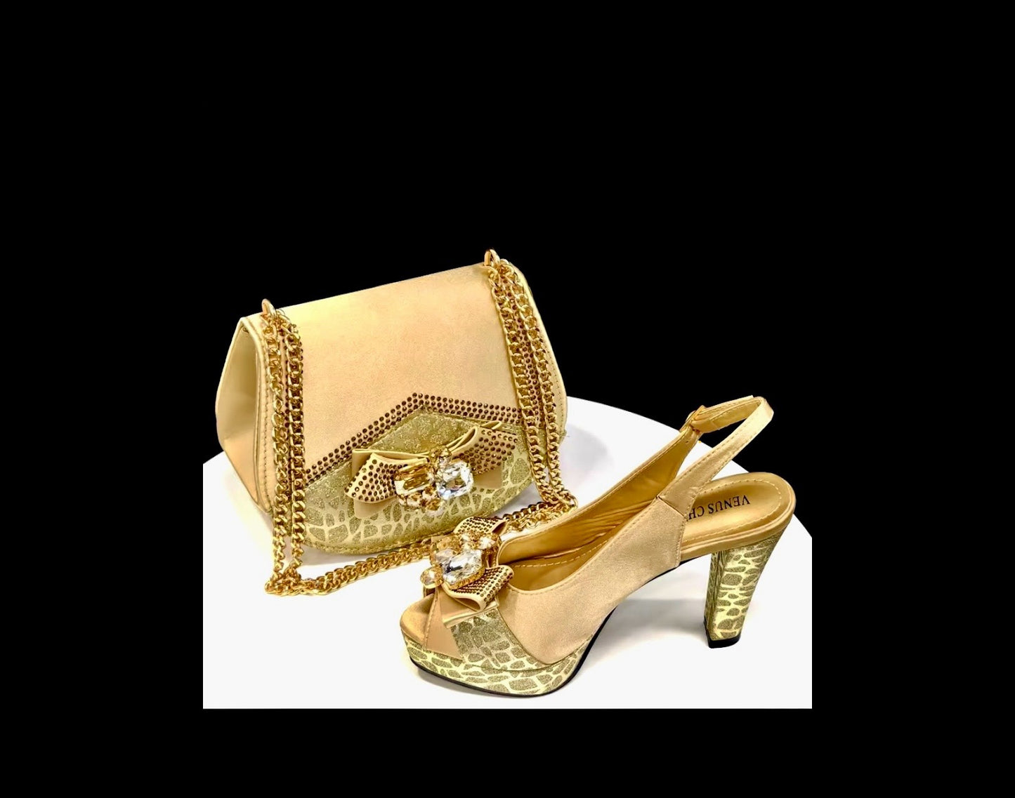 Chic Elegant Handbag and High-Heel Set for Special Occasions